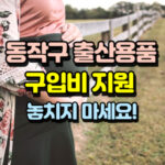 동작구 출산축하용품 구입비 지원 기한 대표 썸네일