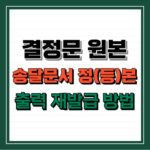 결정문 원본 송달문서 정등본발급 출력방법 재발급 대표 썸네일