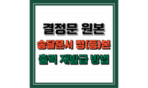 Read more about the article 결정문 원본, 송달문서 정(등)본발급 출력방법! 재발급 요청은 어떻게 하지?