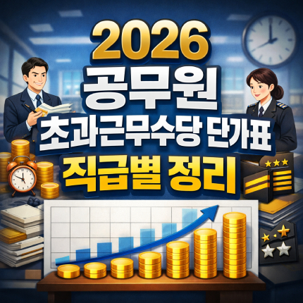 2026 공무원 초과근무수당 단가표 직급별 정리 썸네일
