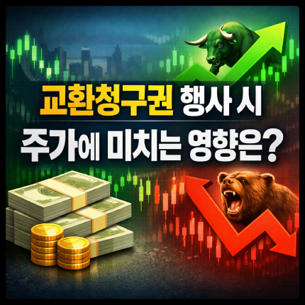 교환청구권 행사 시 주가 영향 주식 단기 하락 정리 썸네일