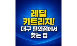 Read more about the article 레딜 카트리지 편의점 제로 대구 품절 전 찾는법