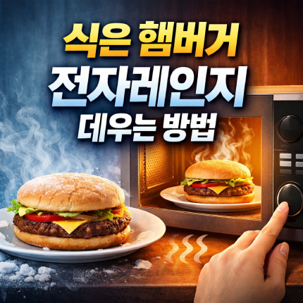 식은 햄버거 전자레인지 데우기 전자렌지 먹기 썸네일